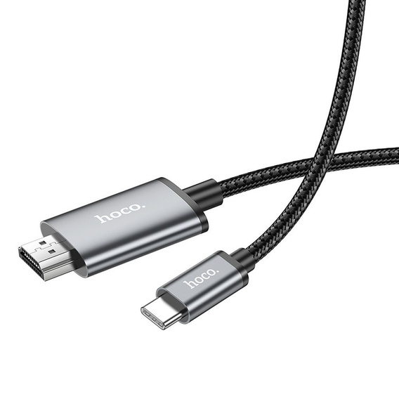Kabel USB-C do HDMI Hoco UA27 4K 30Hz 2m - stalowy szary