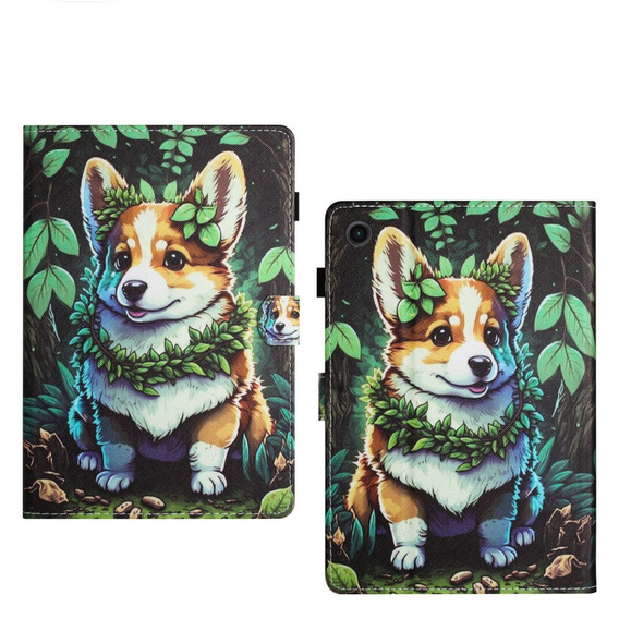 Etui do Lenovo Tab M10 Plus TB-X606F, z klapką, corgi dog