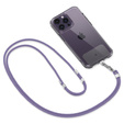 Smycz do telefonu Spigen Crossbody Strap + Wrist Strap + ConTag, fioletowa