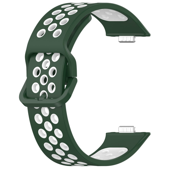 Pasek Silikonowy do Huawei Watch Fit 4 / 4 Pro / 3, Zielony / Biały