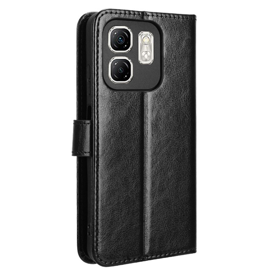 Etui z klapką do Infinix Hot 50i 4G, Crazy Horse Wallet, czarne