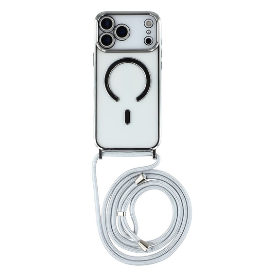 Etui do iPhone 17 Pro Max, Electro MagSafe, srebrne + Smycz