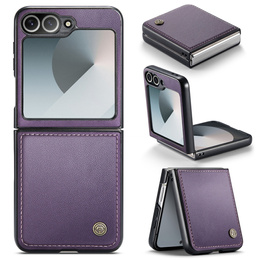 Etui do Samsung Galaxy Z Flip7 FE / Z Flip6, CASEME Litchi Leather, fioletowe