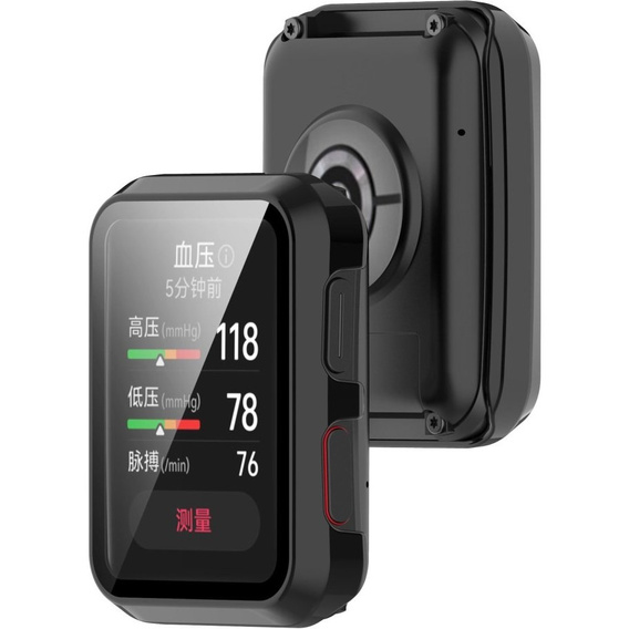 2w1 Etui + Szkło Hartowane do Huawei Watch D, Czarne
