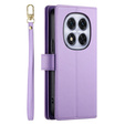 Etui z klapką do Xiaomi Redmi Note 14 Pro 5G / Poco X7 5G, Wallet Zipper Pocket, fioletowe