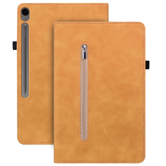 Etui do Samsung Galaxy Tab S9 FE / S10 FE, Wallet Pen Slot, żółty