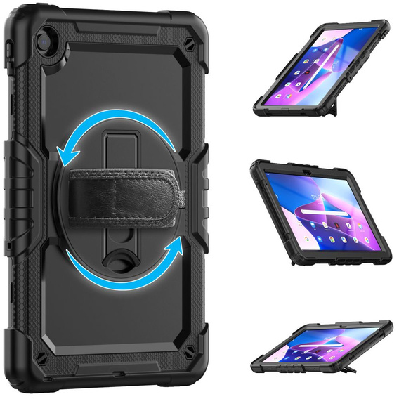 Etui do Lenovo Tab M10 Plus 10.6 Gen 3 TB-125F TB-128F, Pancerne Obrotowe 360, Czarne