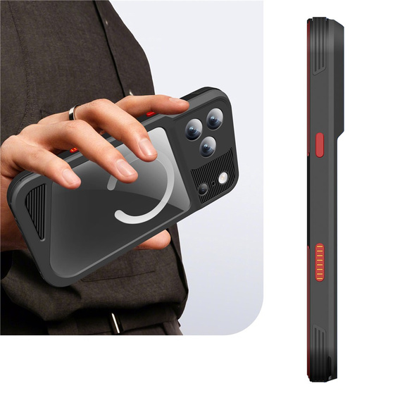 Etui Wodoodporne IP68 do iPhone 17 Pro, SHELLBOX GTM MagSafe, czarne