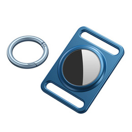 Etui do Apple AirTag, aluminiowe, z karabińczykiem, niebieskie