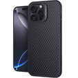 Etui do iPhone 16 Pro, pancerne Nillkin, Carbon Fiber, do Magsafe, czarne