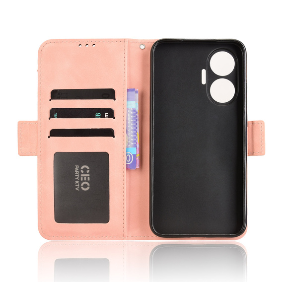 Etui z klapką do Xiaomi Poco F7, Card Slot, różowe