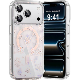 Etui do iPhone 17 Pro Max, Laser Flower, do MagSafe, Geranium