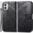 Etui z klapką do Motorola Moto G73 5G, Butterfly, czarne