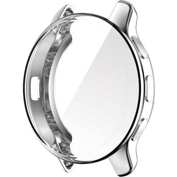 2w1 Etui z Osłoną Silikonową na ekran do Garmin Venu 2 Plus, Srebrne