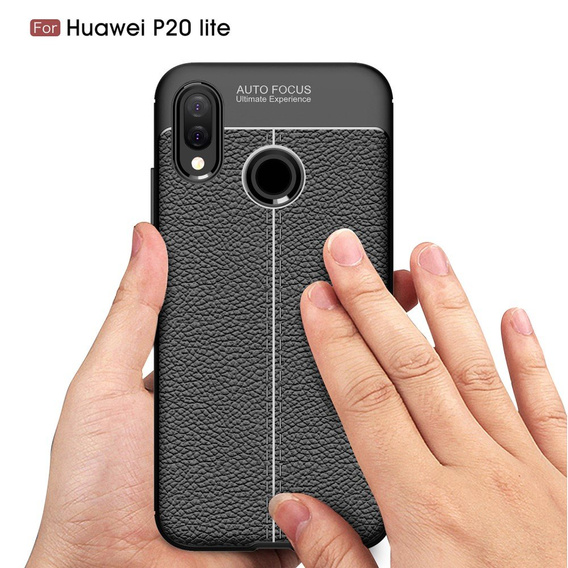 Czarne Etui Football Grain TPU Case do Huawei P20 Lite