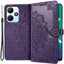 Etui z klapką do Infinix Hot 30i, Mandala, fioletowe