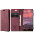 Etui CASEME do OnePlus 15, Leather Wallet Case, bordowe