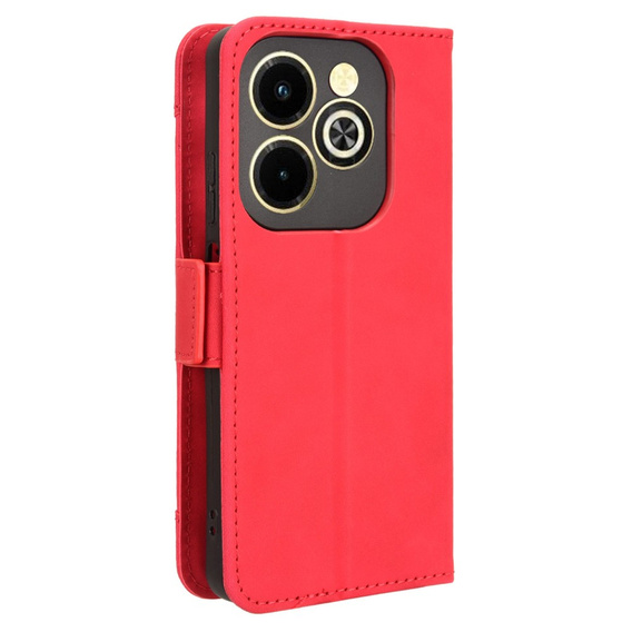 Etui z klapką do Infinix Hot 40i, Card Slot, czerwone