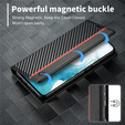 Etui z klapką do Samsung Galaxy S25 FE, Carbon LC.IMEEKE, czarne