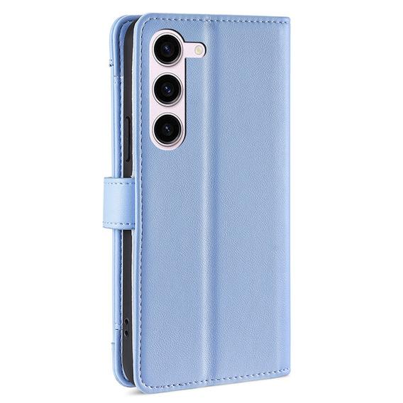 Etui z klapką do Samsung Galaxy S23, Wallet Zipper Pocket, niebieskie