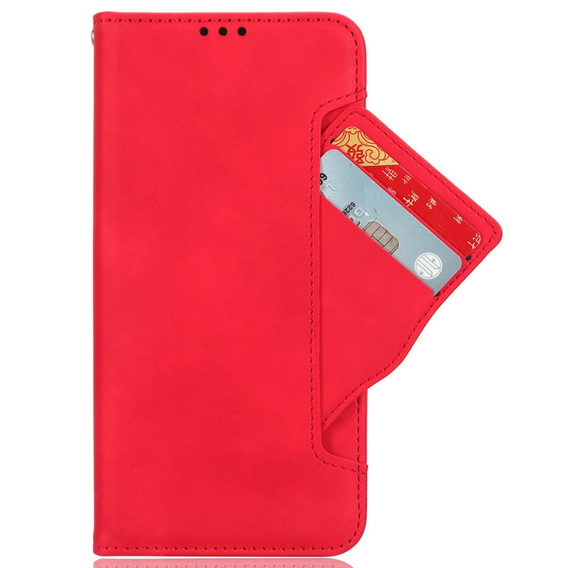 Etui z klapką do Motorola Moto G24 / G24 Power / G04, Card Slot, czerwone