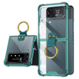 Etui GKK Corners Dropproof do Samsung Galaxy Z Flip 4 5G, Transparent Green