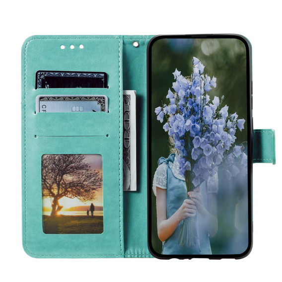 Etui z klapką do Xiaomi Redmi Note 13 Pro+, Mandala, zielone