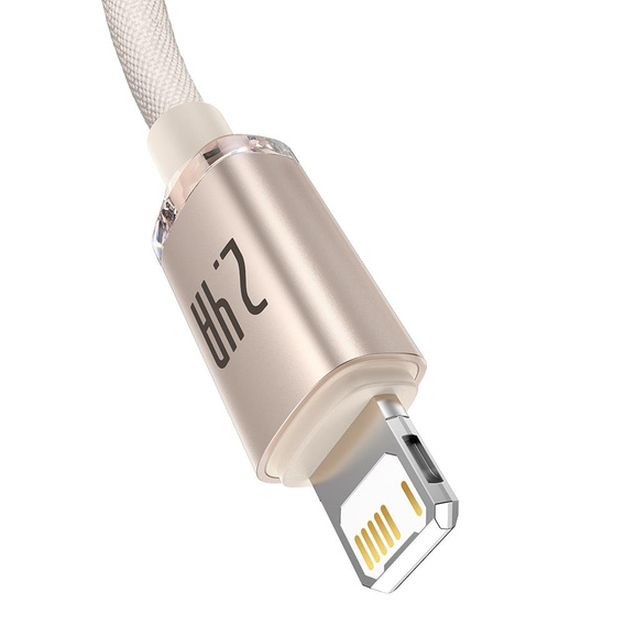 Baseus Crystal Shine kabel USB-A USB-Lightning 1,2 m 2,4 A - Różowy