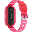 Pasek Silikonowy do Xiaomi Smart Band 10 / 9 / 8, Przezroczysty różowy