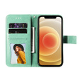 Etui portfelowe z motywem kwiatowym do Honor 400 Lite – Zielone