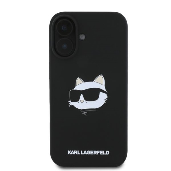 Etui Karl Lagerfeld do iPhone 16, Silicone Choupette Head Print, czarne