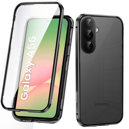 Etui do Samsung Galaxy A56 5G, Magnetic Dual Glass, czarne