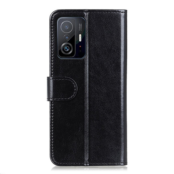 Etui z klapką do Xiaomi 11T / 11T Pro, Crazy Horse Wallet, czarne