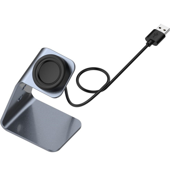 Aluminiowa Stacja Dokująca Ładowarka do Samsung Galaxy Watch 3/4/5/6/7 Active 2/Watch 5 Pro/Watch Ultra, Szara