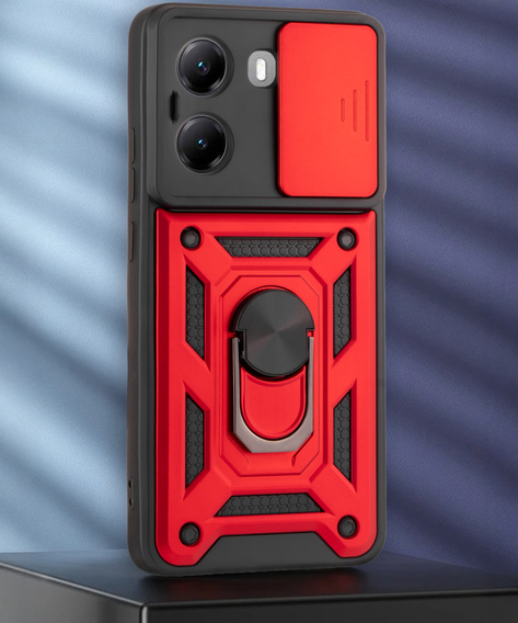 Etui pancerne do Xiaomi Poco X7 Pro 5G, CamShield Slide, czerwone