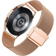 Bransoleta Milanese + Etui z osłoną na ekran do Samsung Galaxy Watch Active 2 40mm, Różowe złoto