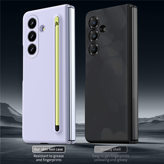 Etui ze szkłem i rysikiem do Samsung Galaxy Z Fold7 – fioletowe