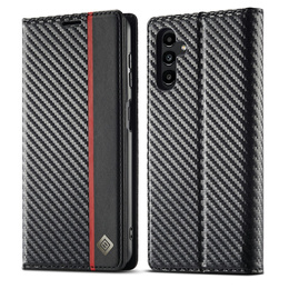 Etui z klapką do Samsung Galaxy S25 FE, Carbon LC.IMEEKE, czarne