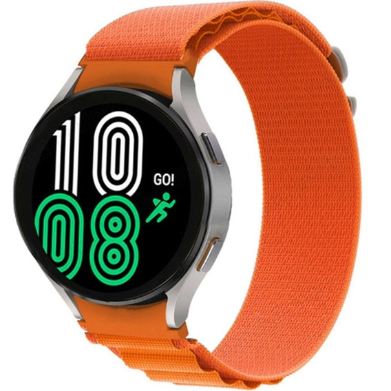 Pasek Nylonowy do Samsung Galaxy Watch 4/5/6/7/FE 40/42/43/44/45/46/47mm, Pomarańczowy