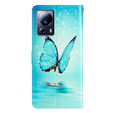 Etui z klapką do Xiaomi 13 Lite, Wallet, Butterfly niebieskie