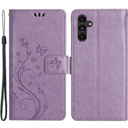 Etui z klapką do Samsung Galaxy S23 FE, Butterfly, fioletowe