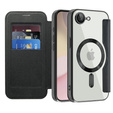 Etui z klapką do iPhone 16E, RFID Wallet MagSafe z ochroną aparatu, czarne