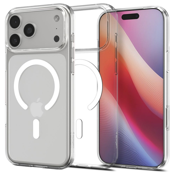 Etui Spigen do iPhone 17 Pro Max, Liquid Crystal Mag MagSafe, Clear/White