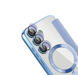 Etui z klapką do Samsung Galaxy S25 FE, RFID Wallet MagSafe z ochroną aparatu, niebieskie