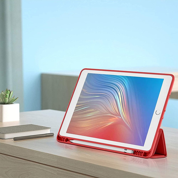 Etui do iPad 10.2" 2021/2020/2019 (9/8/7 gen.), z miejscem na rysik, Czerwone