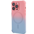 Etui silikonowe do iPhone 14 Pro, Gradient Magnetic, do MagSafe, różowe / niebieskie