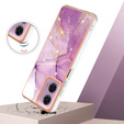 Etui ochronne do Motorola Moto G24 / G24 Power / G04, Marble Slim Case, fioletowe