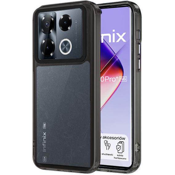 Etui do Infinix Note 40 Pro Plus, Fusion Hybrid, przezroczyste / czarne