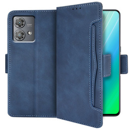 Etui z klapką do Motorola Edge 40 Neo, Card Slot, niebieskie