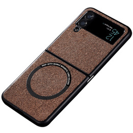 Etui MagSafe do Samsung Galaxy Z Flip4 5G, Cloth Texture, Brązowe
